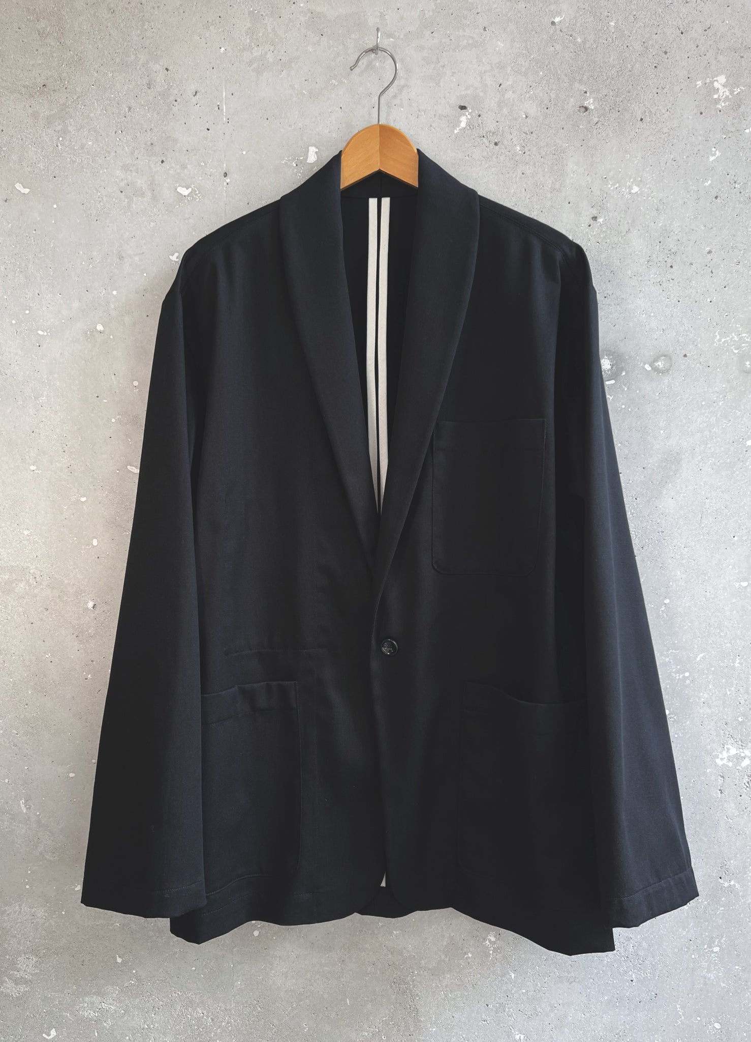 Soft blazer black cotton twill