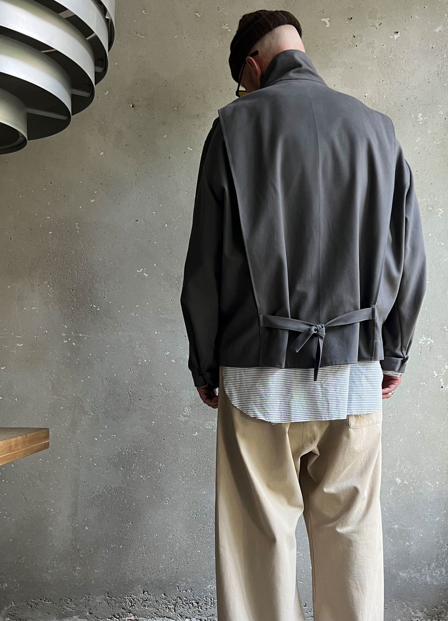 Club jacket concrete grey canvas