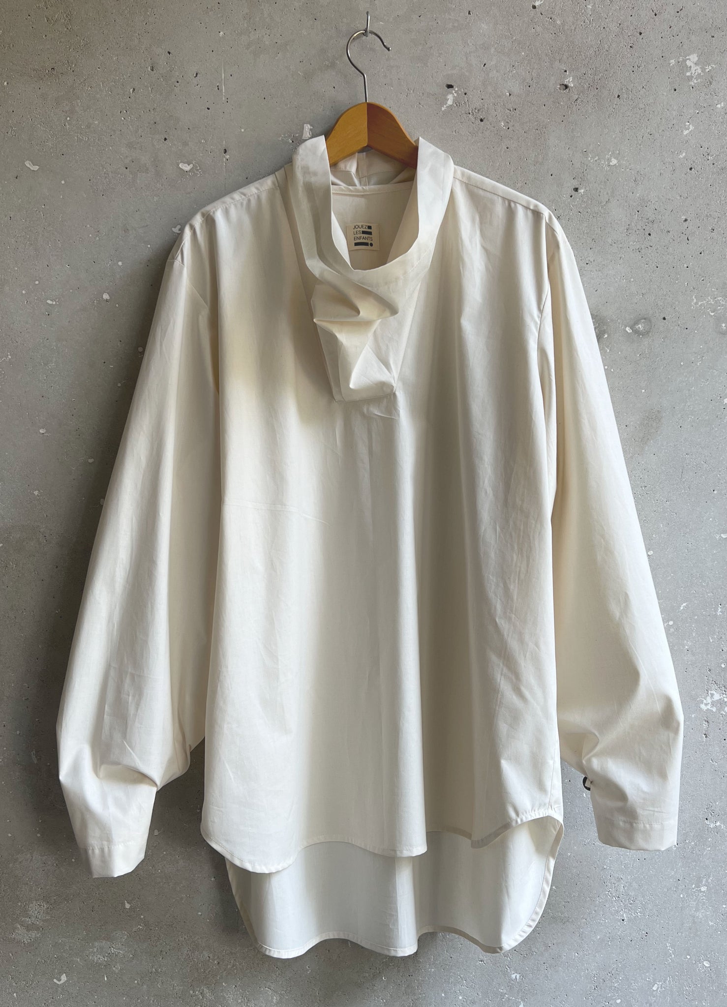 Funnel neck smock natural