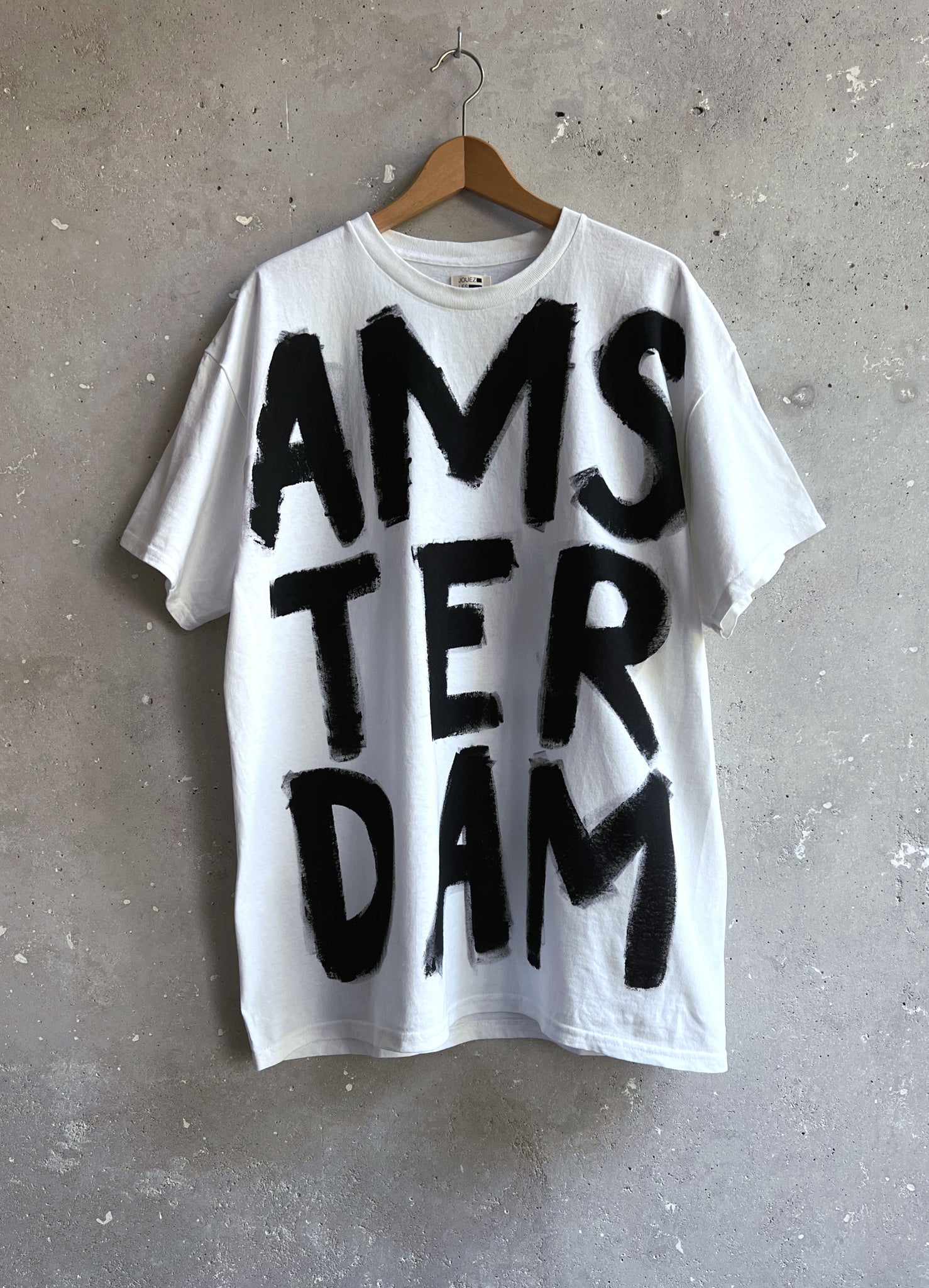 Hand painted AMSTERDAM Tee white