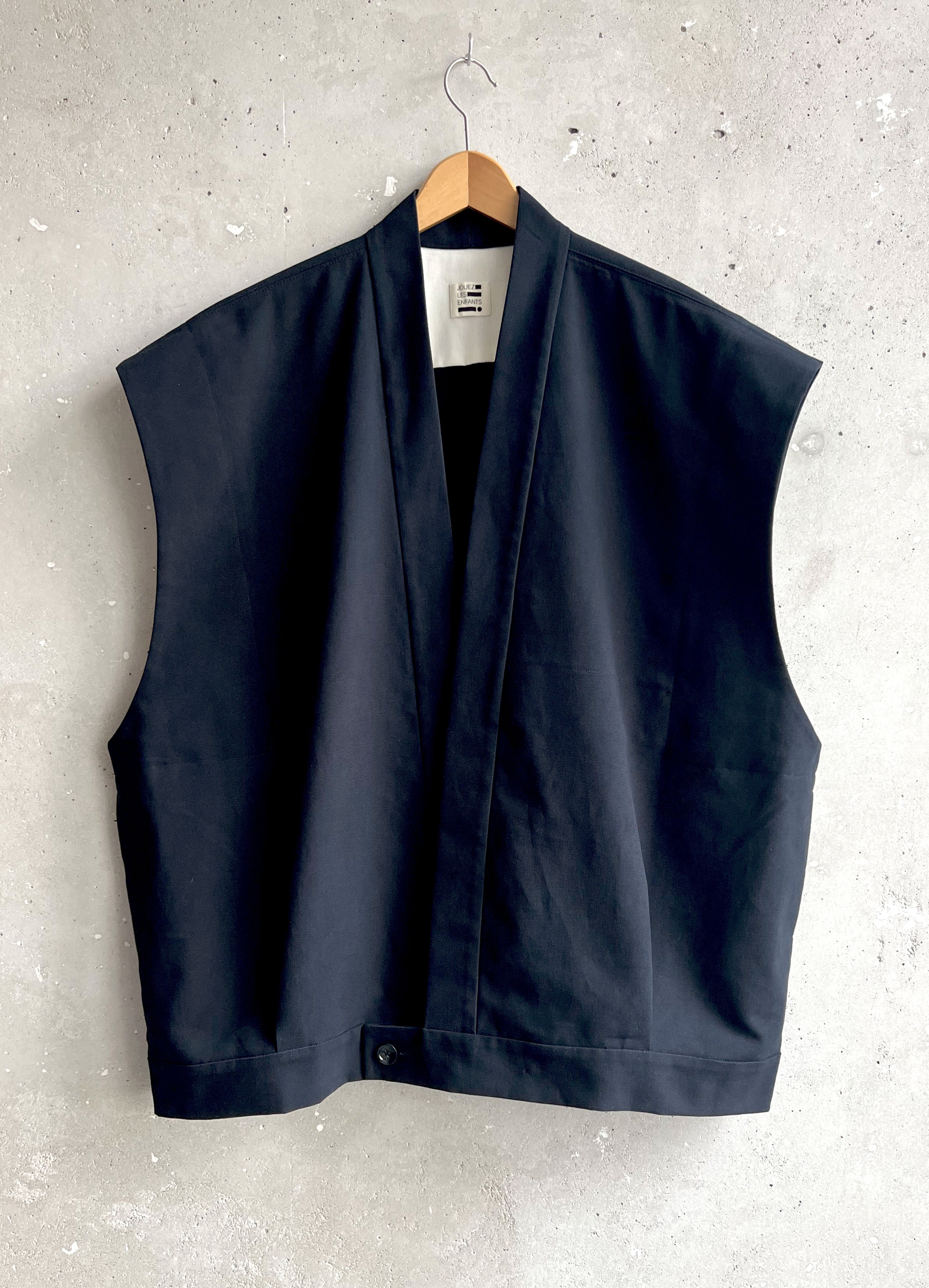 Yasuko Kimono Blue Silk Kimono Patchwork outlet Men’s Vest