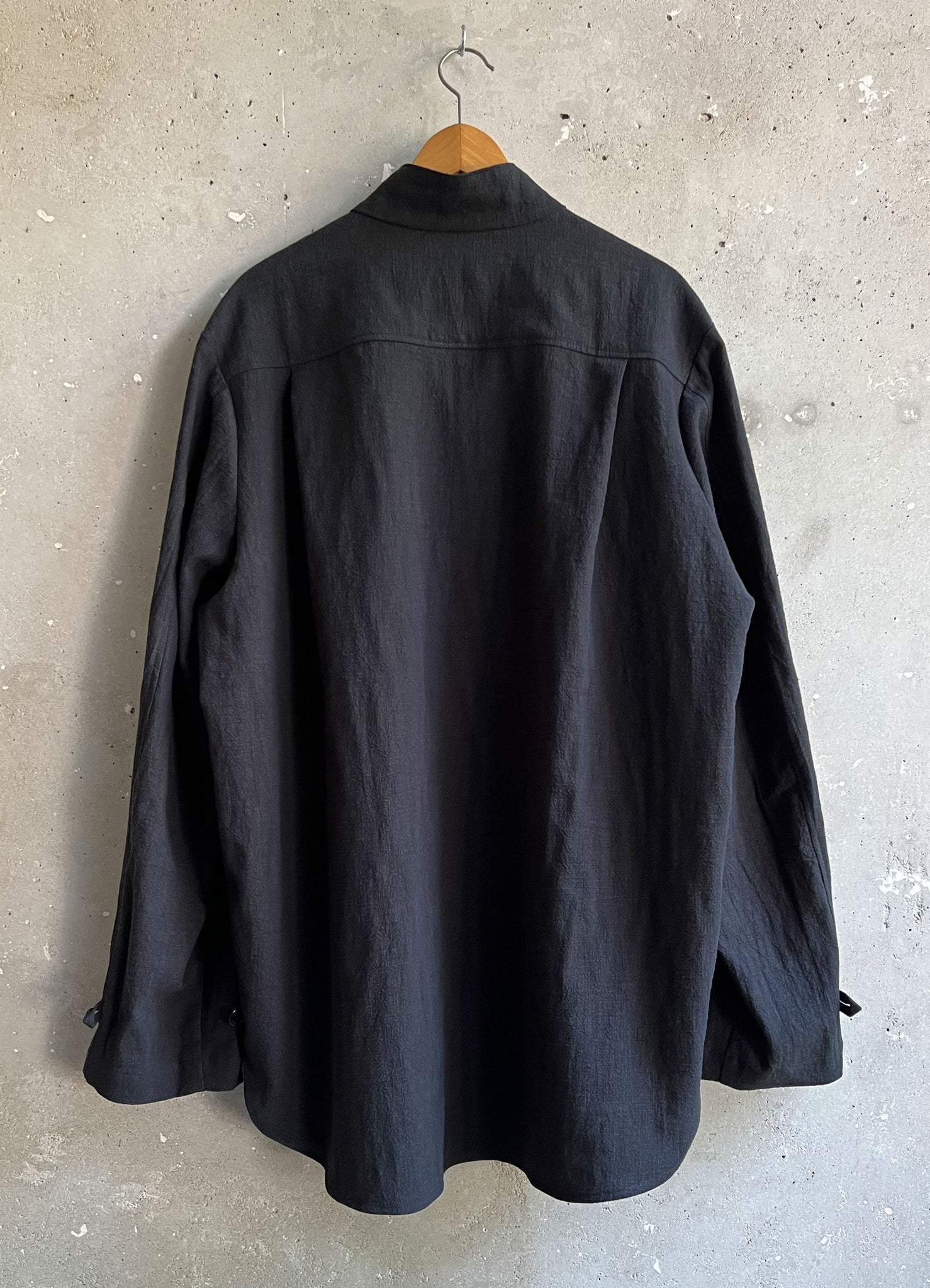 Smock shirt linen charcoal black