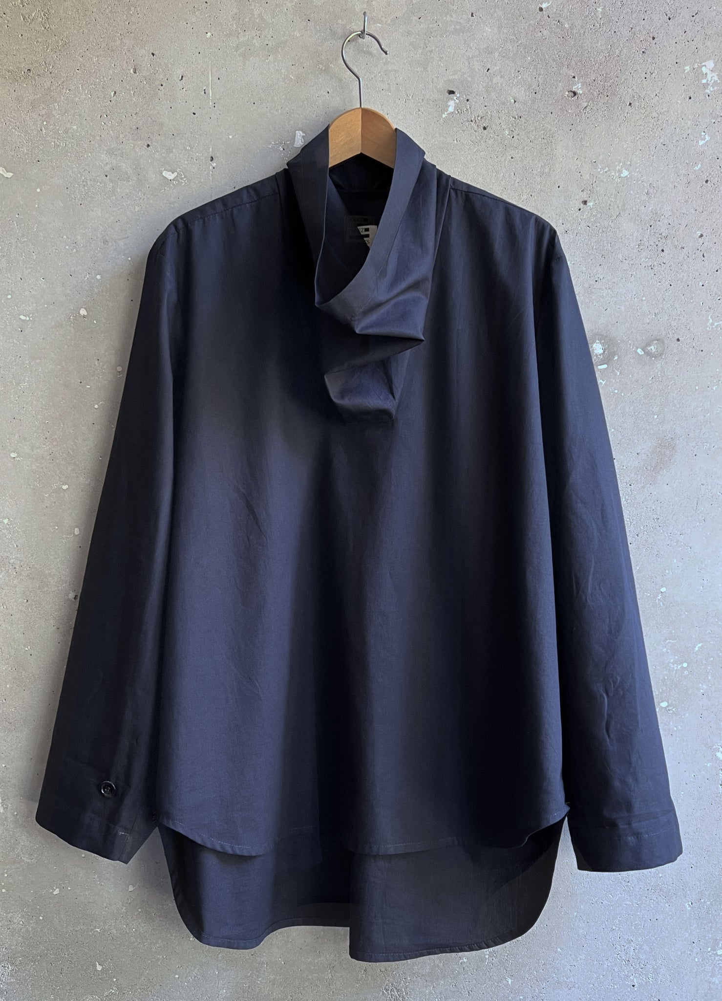 Funnel neck smock navy blue