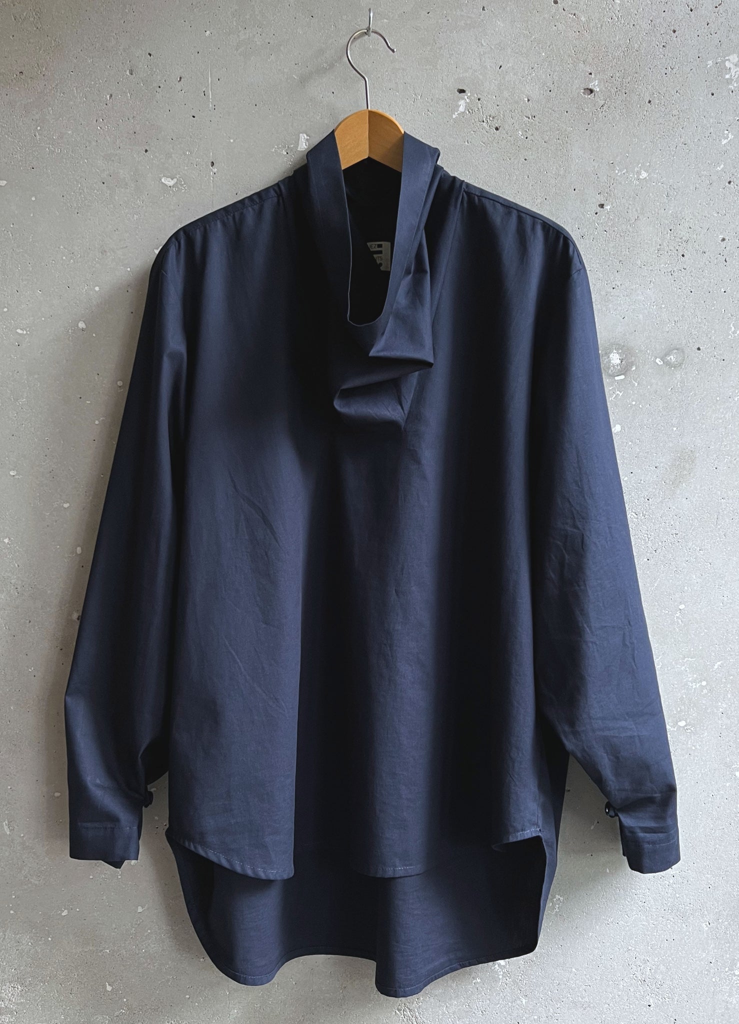 Funnel neck smock navy blue