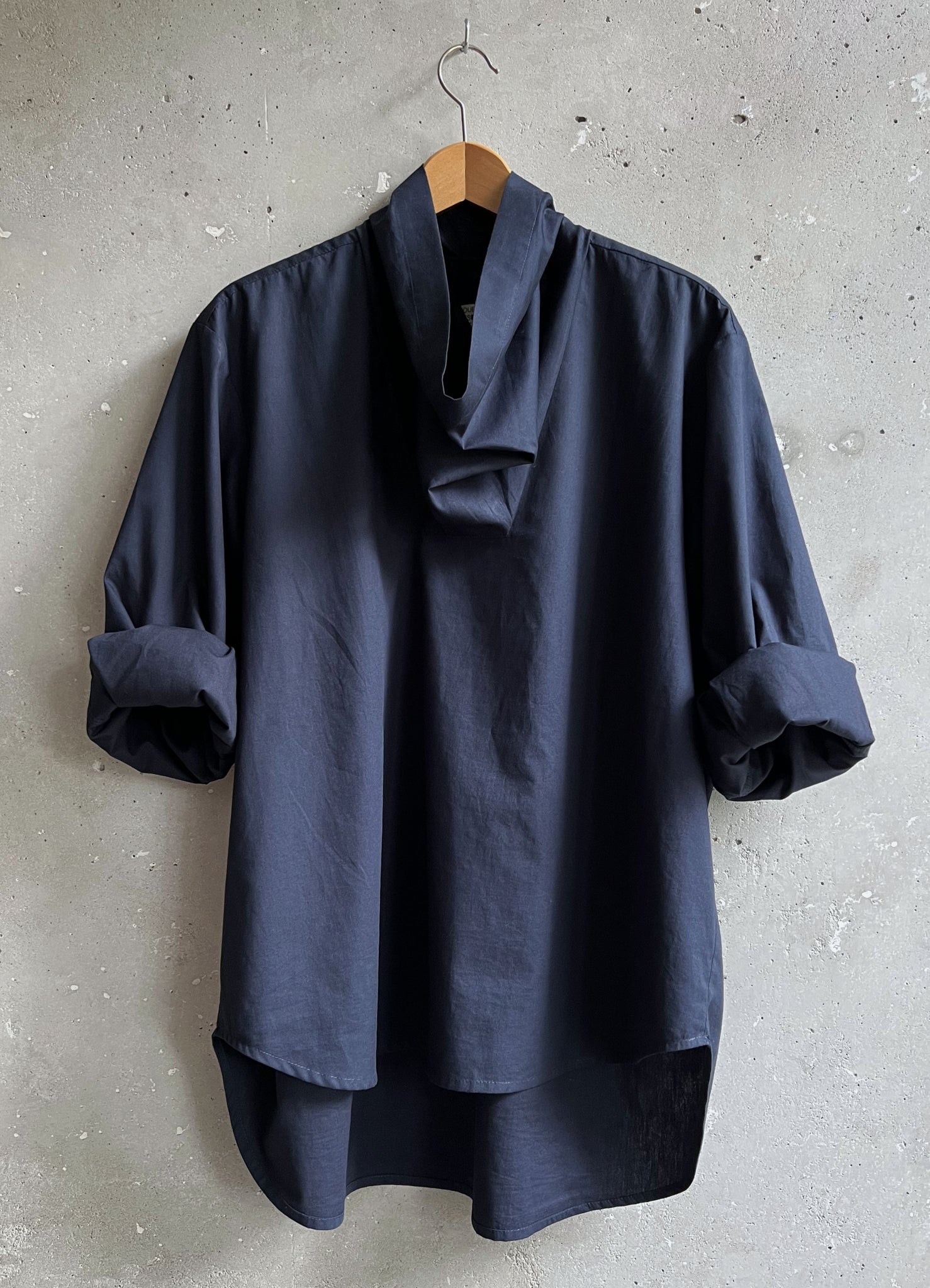 Funnel neck smock navy blue