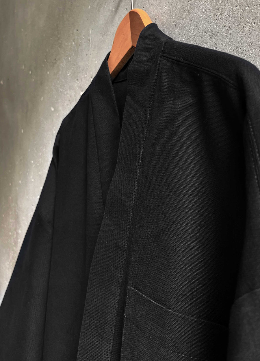 Japanese dust coat black canvas