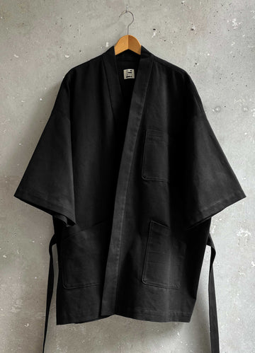 Japanese dust coat black canvas