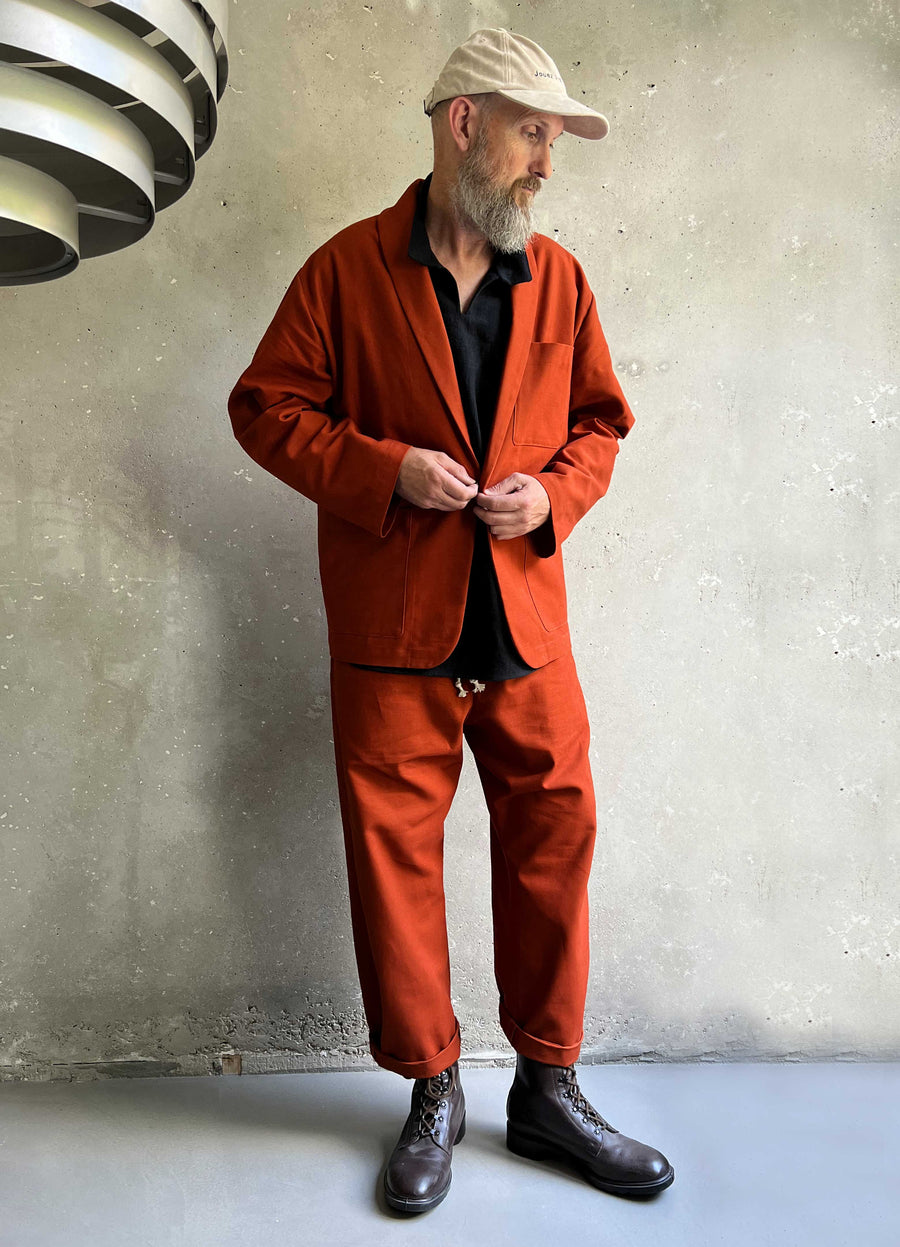 Soft Suit pants burnt orange canvas