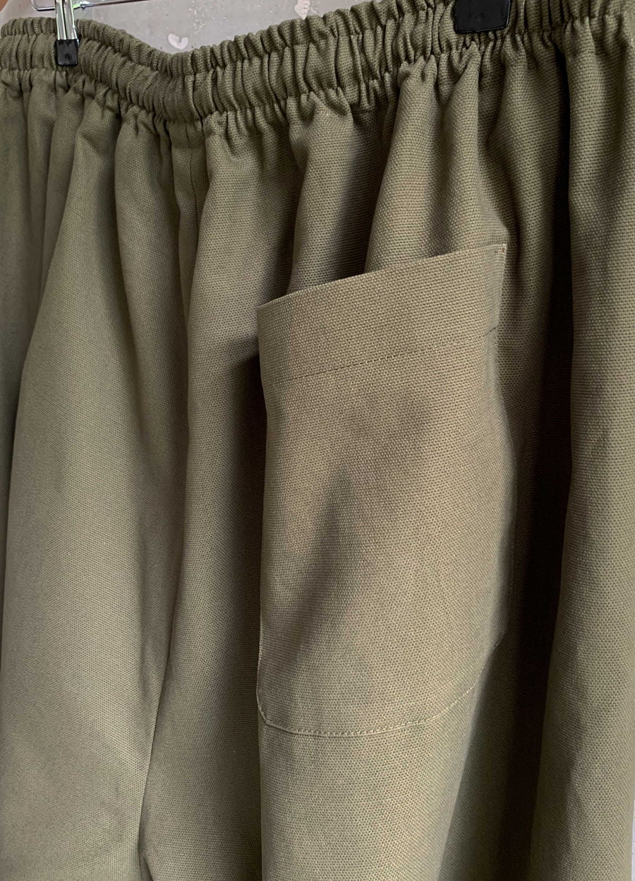 Soft Suit pants olive green canvas
