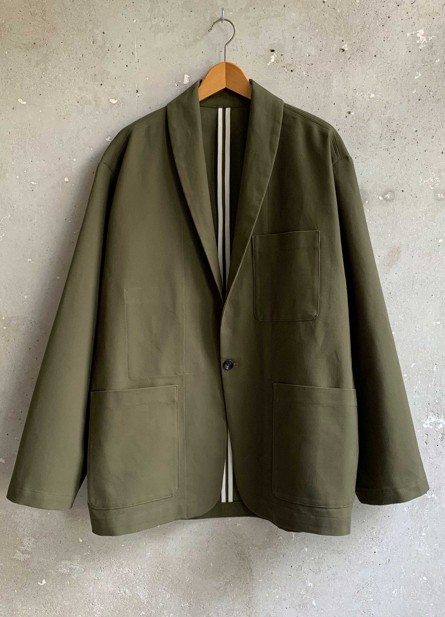 Soft Suit jacket olive green canvas