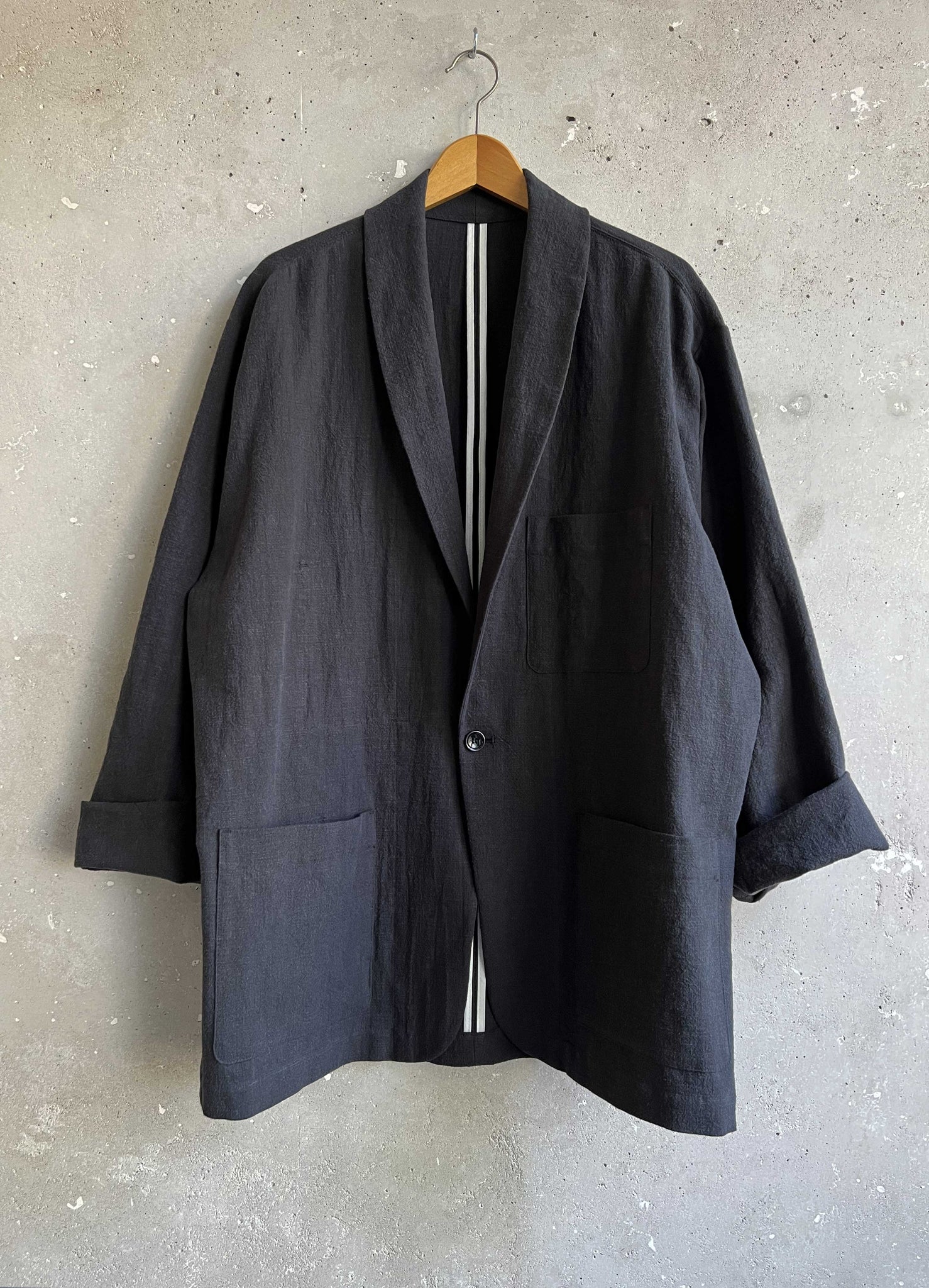 Soft blazer linen charcoal black