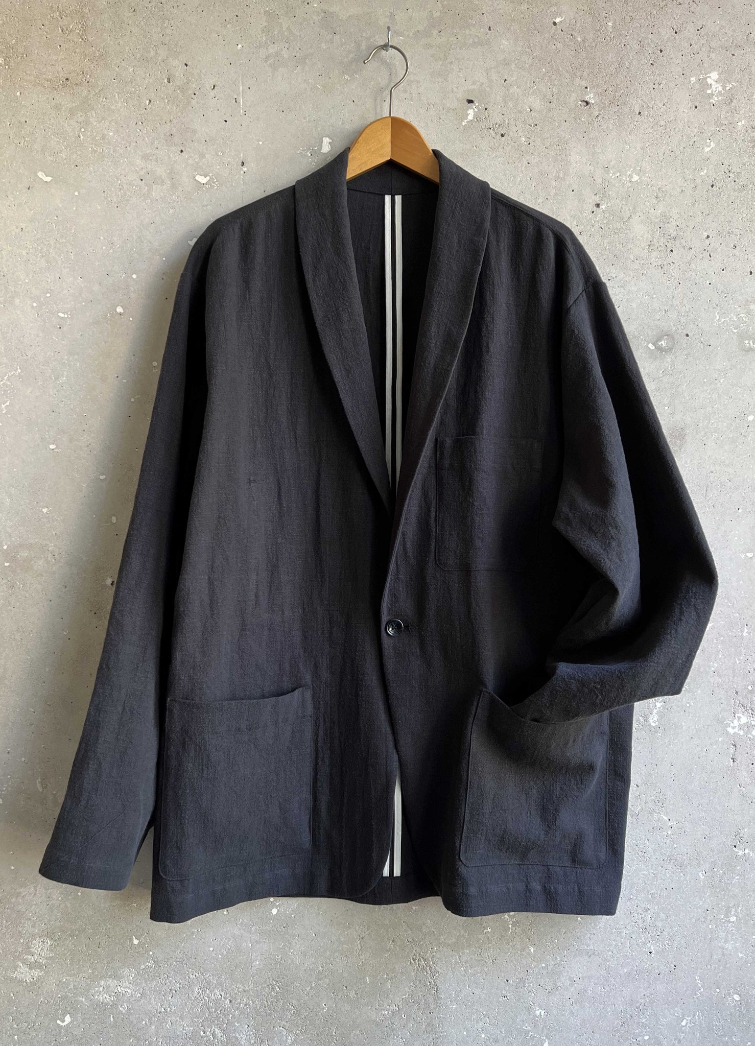 Soft blazer linen charcoal black